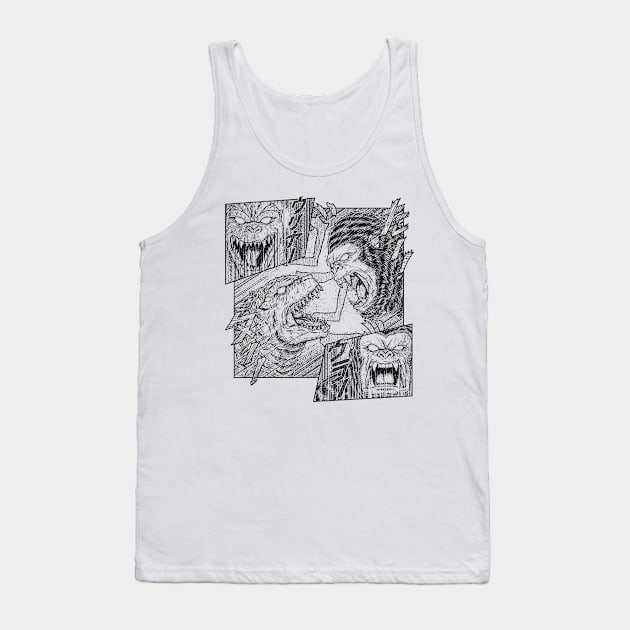 EPIC TITAN FIGHT - lines Tank Top by Firebrander